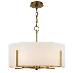 Home Decorators Collection Manhattan 4-Light Aged Brass Chandelier with Cream Colored Drum Shade -Flora Home Decorators Soldes aged brass home decorators collection chandeliers hd 1537 i 1f 1000