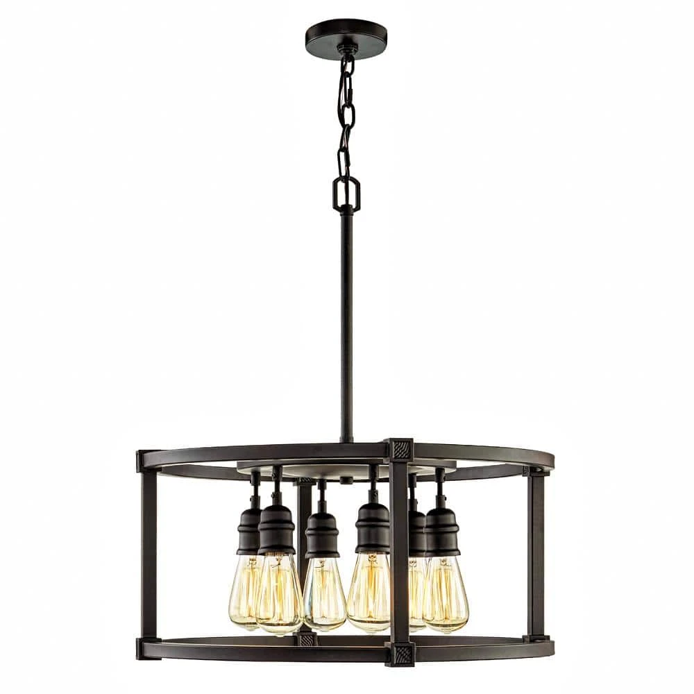 Home Decorators Collection Romaro Row 6-Light Aged Bronze Dinette Chandelier 10 Home Decorators Collection Romaro Row 6-Light Aged Bronze Dinette Chandelier - Image 8