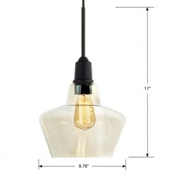 Home Decorators Collection 1-Light Aged Bronze Pendant with Amber Plated Glass Shade and Vintage Bulb -Flora Home Decorators Soldes aged bronze home decorators collection pendant lights hd 1326 i 76 1000