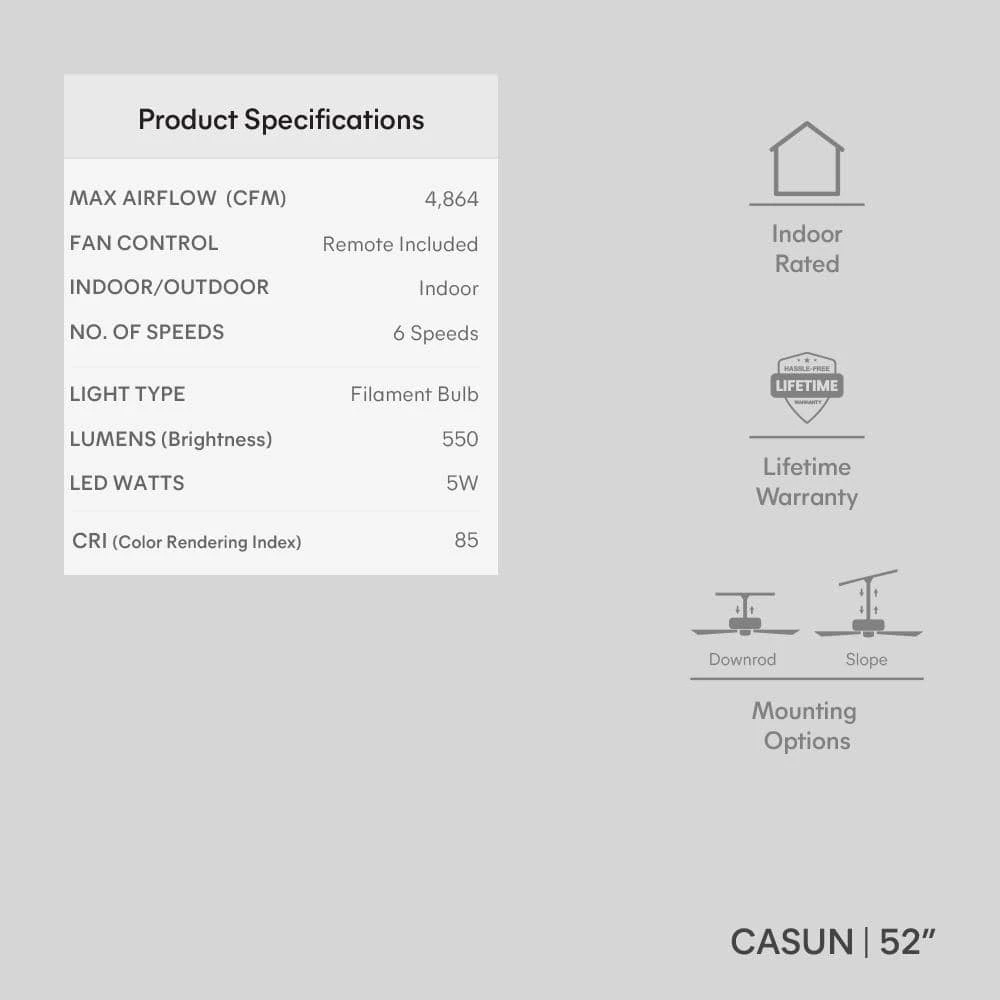 Home Decorators Collection Casun 52 in. LED Indoor Aged Iron Ceiling Fan with Remote Control and Light Kit 15 Home Decorators Collection Casun 52 in. LED Indoor Aged Iron Ceiling Fan with Remote Control and Light Kit - Image 13