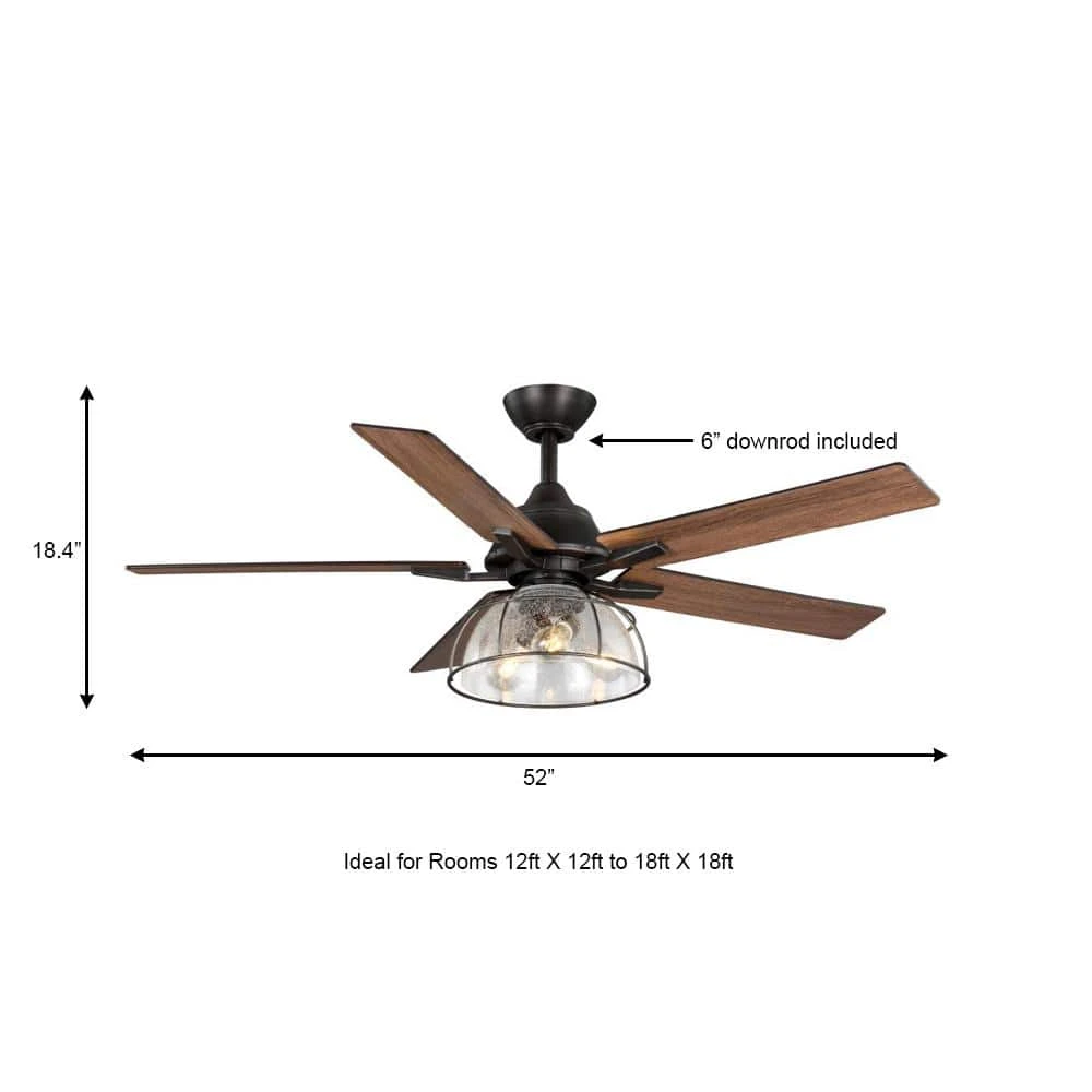 Home Decorators Collection Casun 52 in. LED Indoor Aged Iron Ceiling Fan with Remote Control and Light Kit 6 Home Decorators Collection Casun 52 in. LED Indoor Aged Iron Ceiling Fan with Remote Control and Light Kit - Image 4