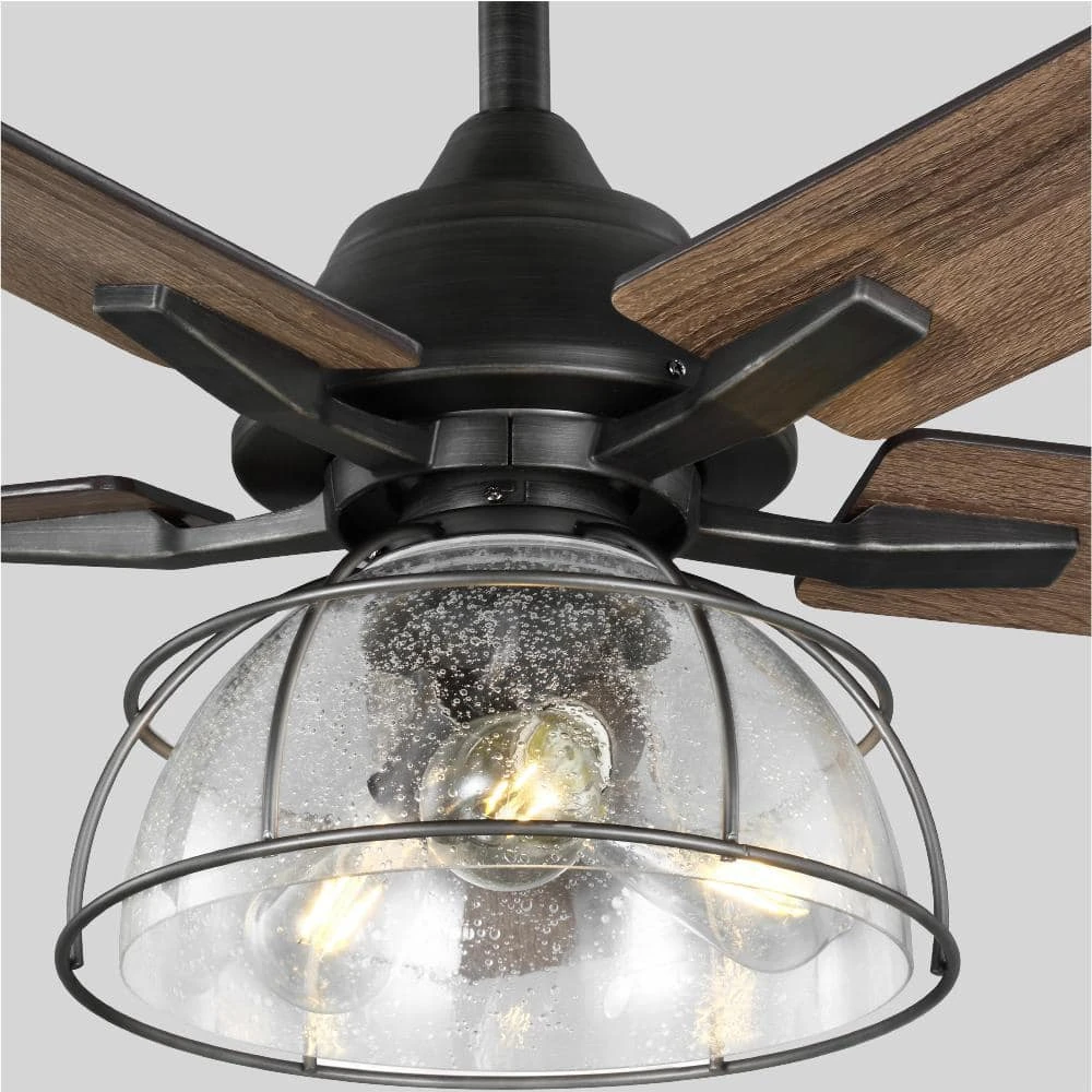 Home Decorators Collection Casun 52 in. LED Indoor Aged Iron Ceiling Fan with Remote Control and Light Kit 4 Home Decorators Collection Casun 52 in. LED Indoor Aged Iron Ceiling Fan with Remote Control and Light Kit - Image 2