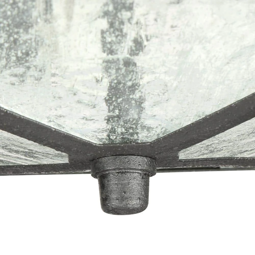 Home Decorators Collection Brimfield 11 in. Aged Iron 2 Light Outdoor Ceiling Flush Mount Light with Clear Seedy Glass Shade 6 Home Decorators Collection Brimfield 11 in. Aged Iron 2 Light Outdoor Ceiling Flush Mount Light with Clear Seedy Glass Shade - Image 4