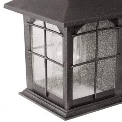 Home Decorators Collection Brimfield 14.2 in. Aged Iron 1 Light Outdoor Wall Lantern with Clear Seedy Glass Shade and 220 Motion Sensing -Flora Home Decorators Soldes aged iron home decorators collection outdoor sconces hb7251ma 292 40 1000