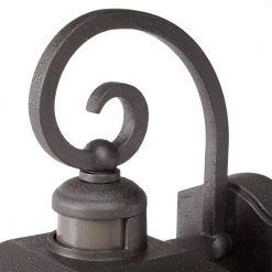 Home Decorators Collection Brimfield 14.2 in. Aged Iron 1 Light Outdoor Wall Lantern with Clear Seedy Glass Shade and 220 Motion Sensing -Flora Home Decorators Soldes aged iron home decorators collection outdoor sconces hb7251ma 292 a0 1000