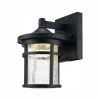 Home Decorators Collection Westbury Collection Aged Iron Outdoor LED Wall Lantern Sconce with Crackle Glass