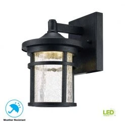 Home Decorators Collection Westbury Collection Aged Iron Outdoor LED Wall Lantern Sconce with Crackle Glass -Flora Home Decorators Soldes aged iron home decorators collection outdoor sconces led kb s 08304 77 1000
