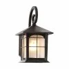 Home Decorators Collection Brimfield 12.75 in. Aged Iron 1 Light Outdoor Wall Lantern with Clear Seedy Glass Shade