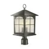 Home Decorators Collection Brimfield 18 in. Aged Iron 3-Light Outdoor Post Lamp with Clear Seedy Glass Shade -Flora Home Decorators Soldes aged iron home decorators collection post lanterns y37031a 151 64 1000