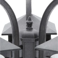 Home Decorators Collection Brimfield 88.5 in. Aged Iron 3-Head, 3-Light Outdoor Post Lamp with Clear Seedy Glass Shade -Flora Home Decorators Soldes aged iron home decorators collection post light sets hb7019a 292 66 1000