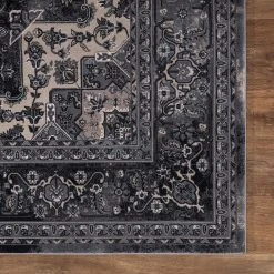 Home Decorators Collection Angora Anthracite 8 ft. x 10 ft. Medallion Area Rug -Flora Home Decorators Soldes anthracite home decorators collection area rugs 27337 44 1000