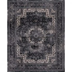 Home Decorators Collection Angora Anthracite 8 ft. x 10 ft. Medallion Area Rug