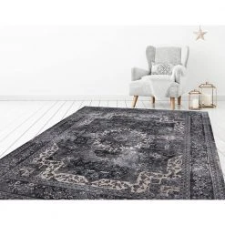Home Decorators Collection Angora Anthracite 8 ft. x 10 ft. Medallion Area Rug -Flora Home Decorators Soldes anthracite home decorators collection area rugs 27337 77 1000