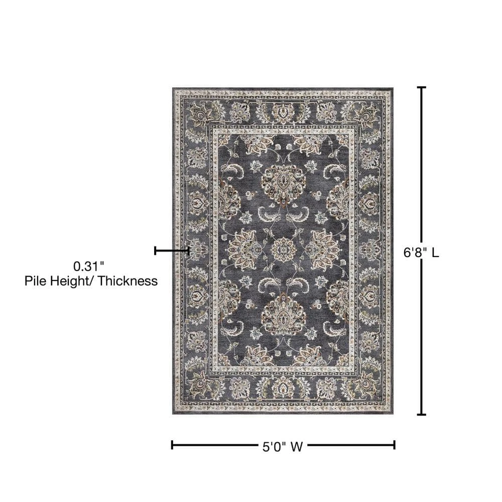 Home Decorators Collection Carlisle Anthracite 5 ft. x 6 ft. 8 in. Area Rug 11 Home Decorators Collection Carlisle Anthracite 5 ft. x 6 ft. 8 in. Area Rug - Image 9
