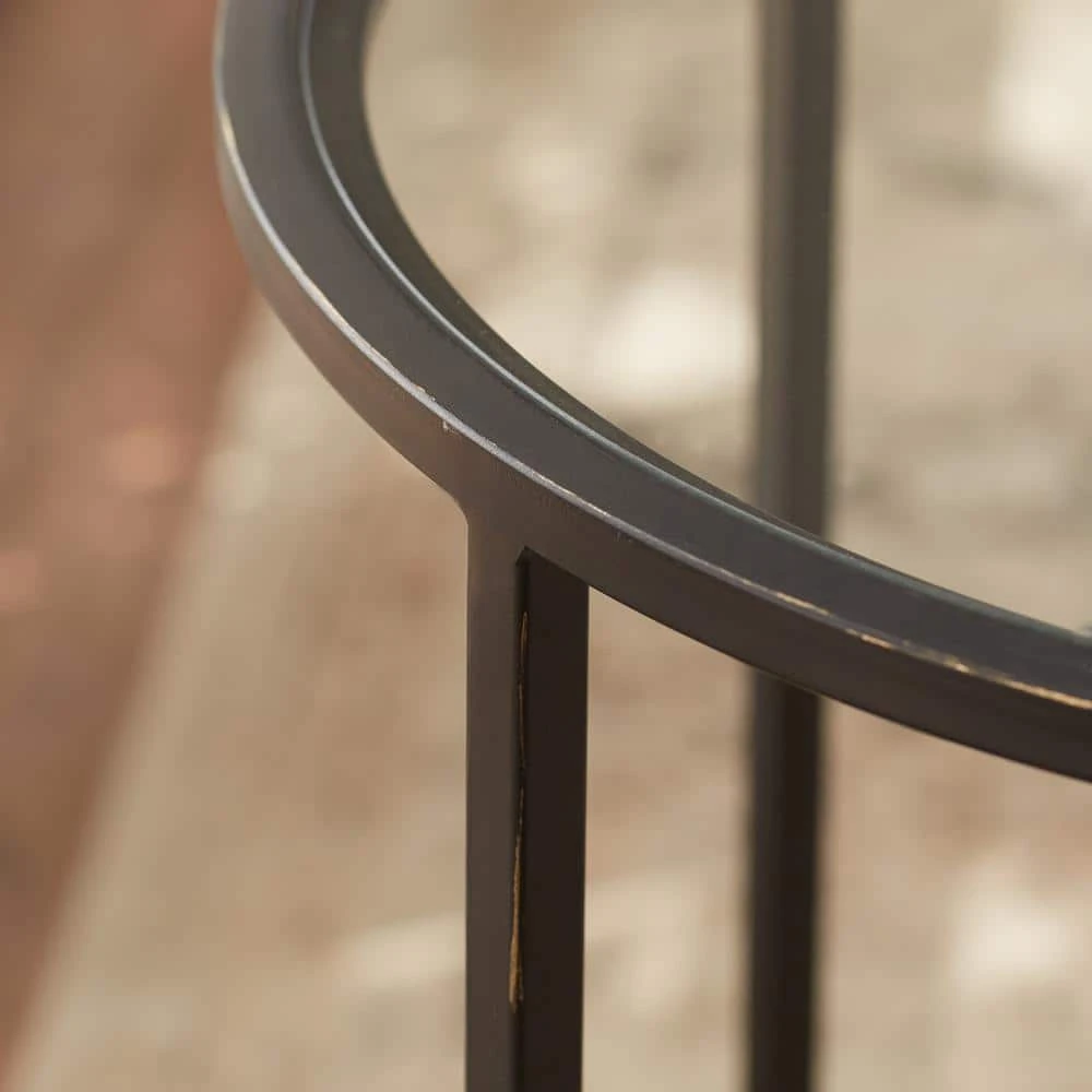 Home Decorators Collection Bella Round Antique Bronze Metal and Glass Accent Table (18 in. W x 24 in. H) 8 Home Decorators Collection Bella Round Antique Bronze Metal and Glass Accent Table (18 in. W x 24 in. H) - Image 6