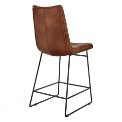 Home Decorators Collection Ivers Stitched Faux Leather Upholstered Counter Stool with Back -Flora Home Decorators Soldes antique brown home decorators collection bar stools pjj244 pj701 1f 1000