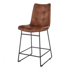 Home Decorators Collection Ivers Stitched Faux Leather Upholstered Counter Stool with Back -Flora Home Decorators Soldes antique brown home decorators collection bar stools pjj244 pj701 77 1000