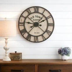 Home Decorators Collection Rustic Black Metal and Natural Shiplap Decorative Wall Clock (23 in.) 9 Home Decorators Collection Rustic Black Metal and Natural Shiplap Decorative Wall Clock (23 in.) -Flora Home Decorators Soldes antique home decorators collection wall clocks 20bc103b2e 40 1000