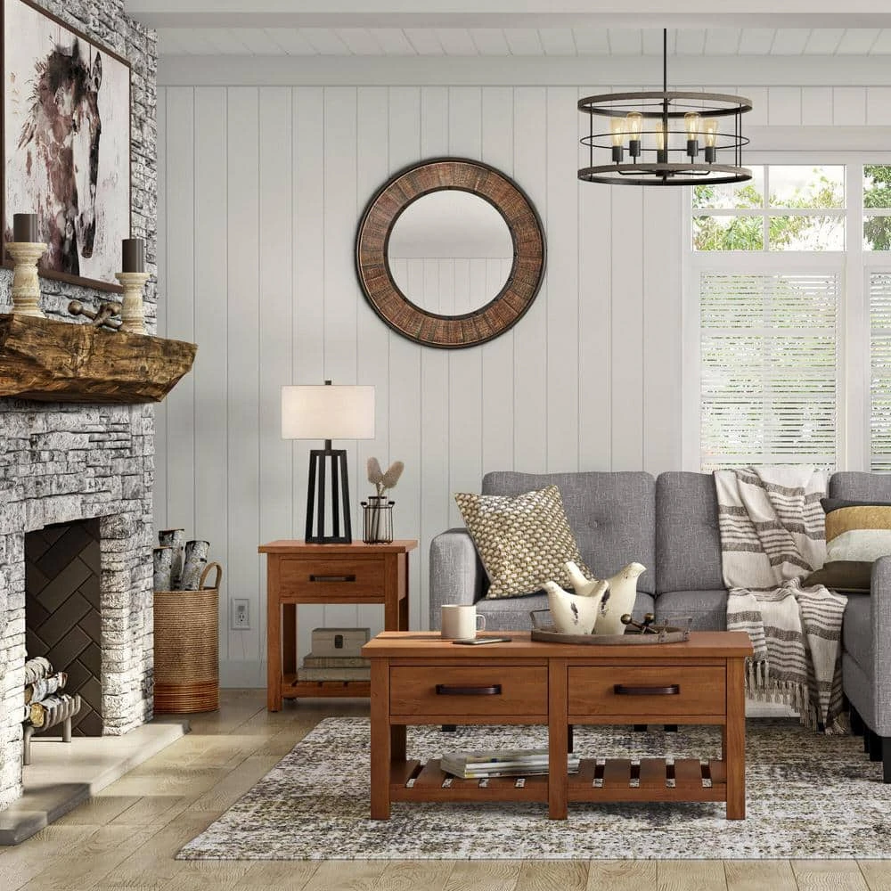 Home Decorators Collection Danforth 42 in. Antique Patina Large Rectangle Wood Coffee Table with 2-Drawers 8 Home Decorators Collection Danforth 42 in. Antique Patina Large Rectangle Wood Coffee Table with 2-Drawers - Image 6