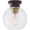 Home Decorators Collection Evelyn 8 in. 1-Light Modern Industrial Bronze Flush Mount Ceiling Light with Clear Glass Shade -Flora Home Decorators Soldes artisan bronze home decorators collection flush mount lights hb1078 313 64 1000