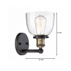 Home Decorators Collection Evelyn 6 in. 1-Light Bronze Modern Industrial Wall Mount Sconce Light with Clear Glass Shade 16 Home Decorators Collection Evelyn 6 in. 1-Light Bronze Modern Industrial Wall Mount Sconce Light with Clear Glass Shade -Flora Home Decorators Soldes artisan bronze home decorators collection vanity lighting hb15018 313 a0 1000