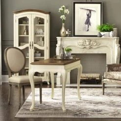 Home Decorators Collection Provence Ivory Writing Desk with Ash Brown Top 54 in. -Flora Home Decorators Soldes ash brown home decorators collection writing desks md pv 006 40 1000
