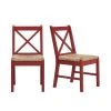 Home Decorators Collection Dorsey Mason Red Wood Dining Chair with Cross Back and Rush Seat (Set of 2) (17.72 in. W x 35.43 in. H) -Flora Home Decorators Soldes beige mason red home decorators collection dining chairs ch1902032 nmas 64 1000