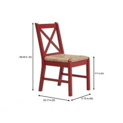 Home Decorators Collection Dorsey Mason Red Wood Dining Chair with Cross Back and Rush Seat (Set of 2) (17.72 in. W x 35.43 in. H) -Flora Home Decorators Soldes beige mason red home decorators collection dining chairs ch1902032 nmas e1 1000