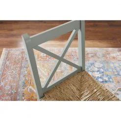 Home Decorators Collection Dorsey Willow Green Wood Dining Chair with Cross Back and Rush Seat (Set of 2) (17.72 in. W x 35.43 in. H) -Flora Home Decorators Soldes beige willow green home decorators collection dining chairs ch1902032 nwil 40 1000