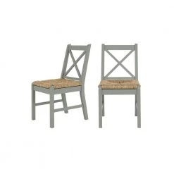 Home Decorators Collection Dorsey Willow Green Wood Dining Chair with Cross Back and Rush Seat (Set of 2) (17.72 in. W x 35.43 in. H) -Flora Home Decorators Soldes beige willow green home decorators collection dining chairs ch1902032 nwil 77 1000