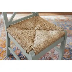 Home Decorators Collection Dorsey Willow Green Wood Dining Chair with Cross Back and Rush Seat (Set of 2) (17.72 in. W x 35.43 in. H) -Flora Home Decorators Soldes beige willow green home decorators collection dining chairs ch1902032 nwil a0 1000