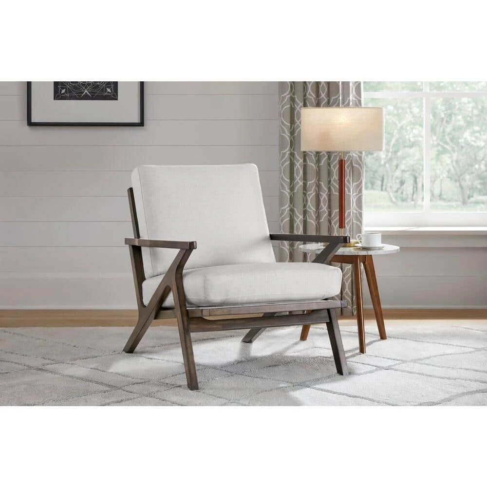 Home Decorators Collection Modern Wood Frame Upholstered Accent Chair in Biscuit (28" W) 5 Home Decorators Collection Modern Wood Frame Upholstered Accent Chair in Biscuit (28" W) - Image 3