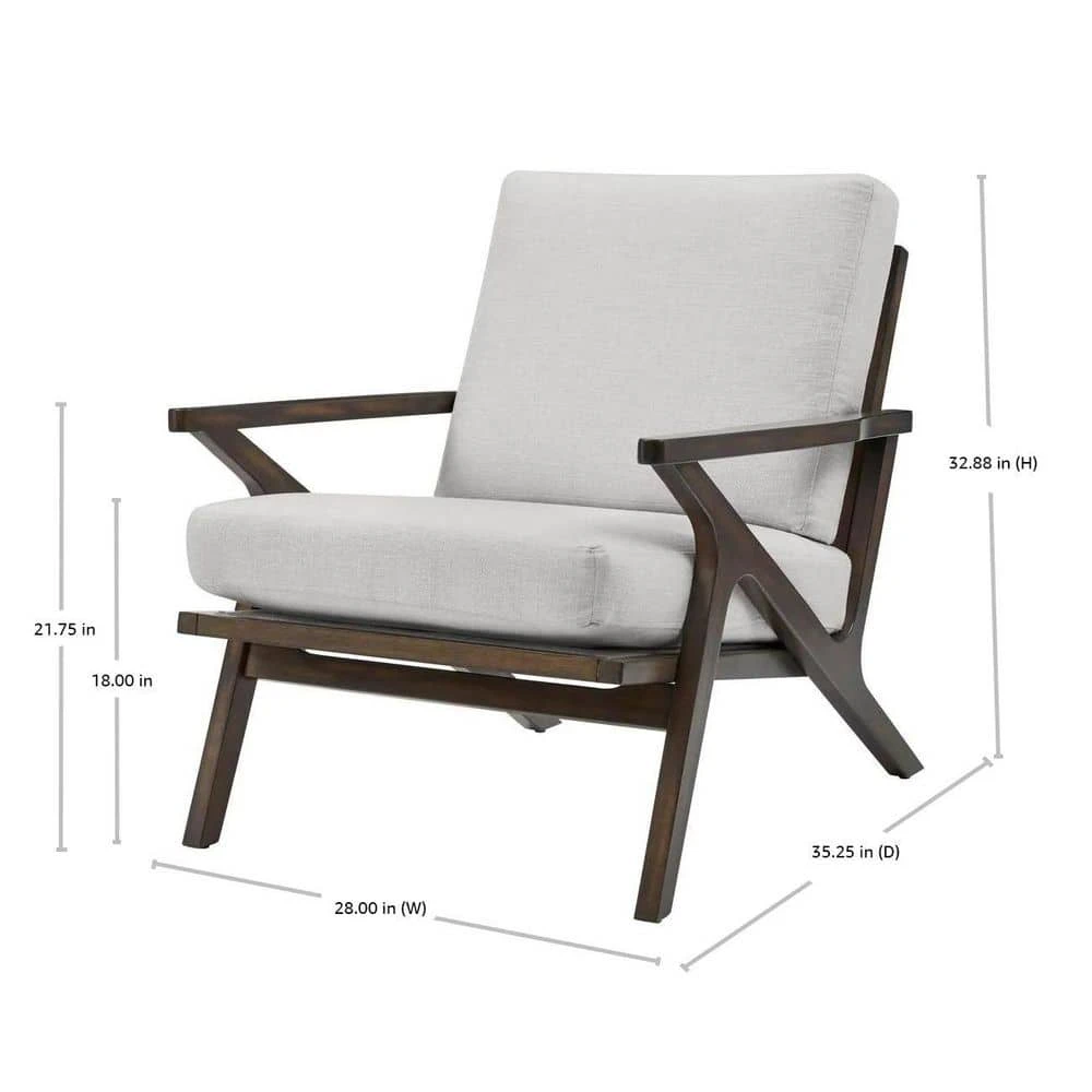 Home Decorators Collection Modern Wood Frame Upholstered Accent Chair in Biscuit (28" W) 4 Home Decorators Collection Modern Wood Frame Upholstered Accent Chair in Biscuit (28" W) - Image 2