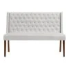 Home Decorators Collection Classic Upholstered Dining Accent Bench with Button Tufted Back and Walnut Accents (53" W) -Flora Home Decorators Soldes biscuit home decorators collection bedroom benches 53 64 1000