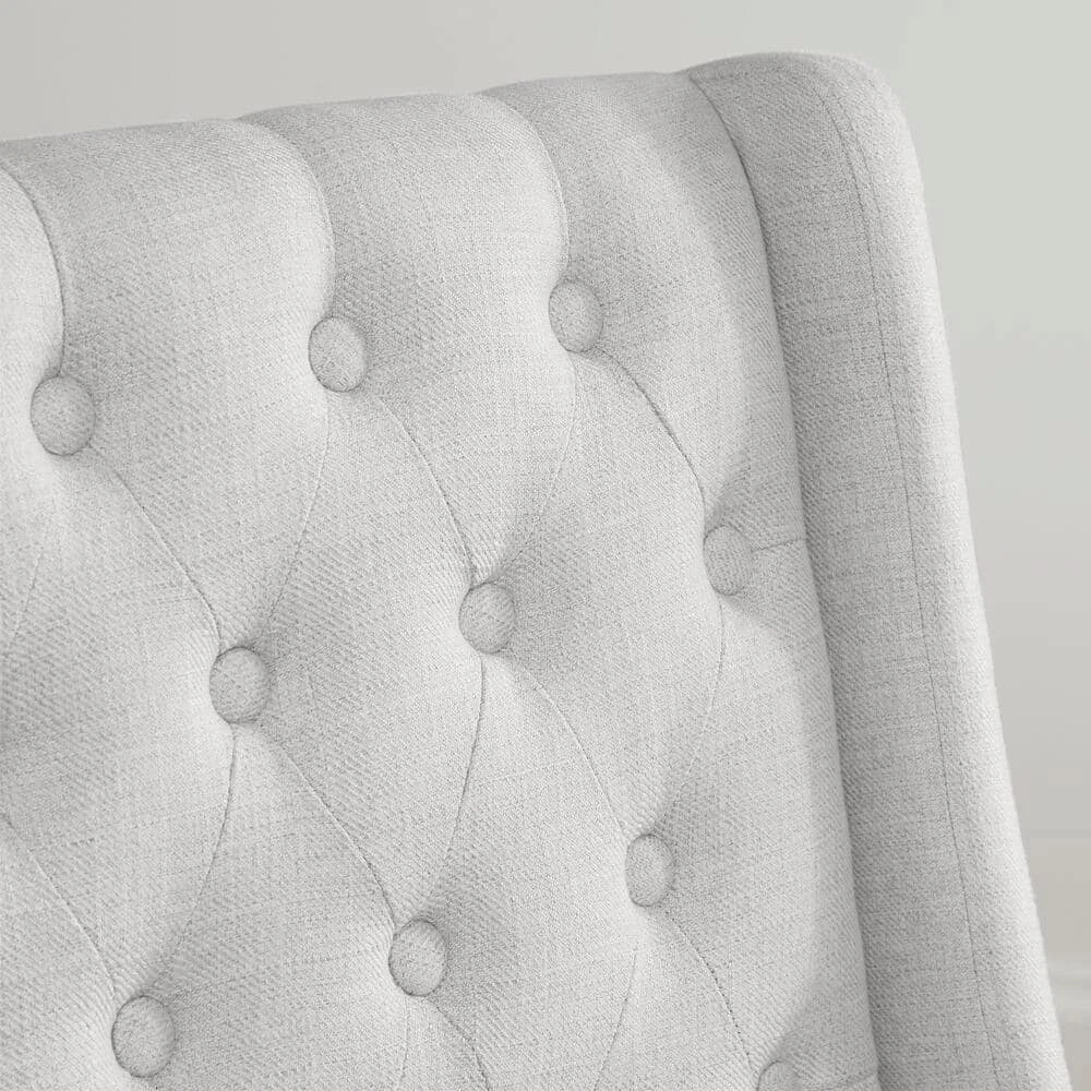 Home Decorators Collection Classic Upholstered Dining Accent Bench with Button Tufted Back and Walnut Accents (53" W) 6 Home Decorators Collection Classic Upholstered Dining Accent Bench with Button Tufted Back and Walnut Accents (53" W) - Image 4