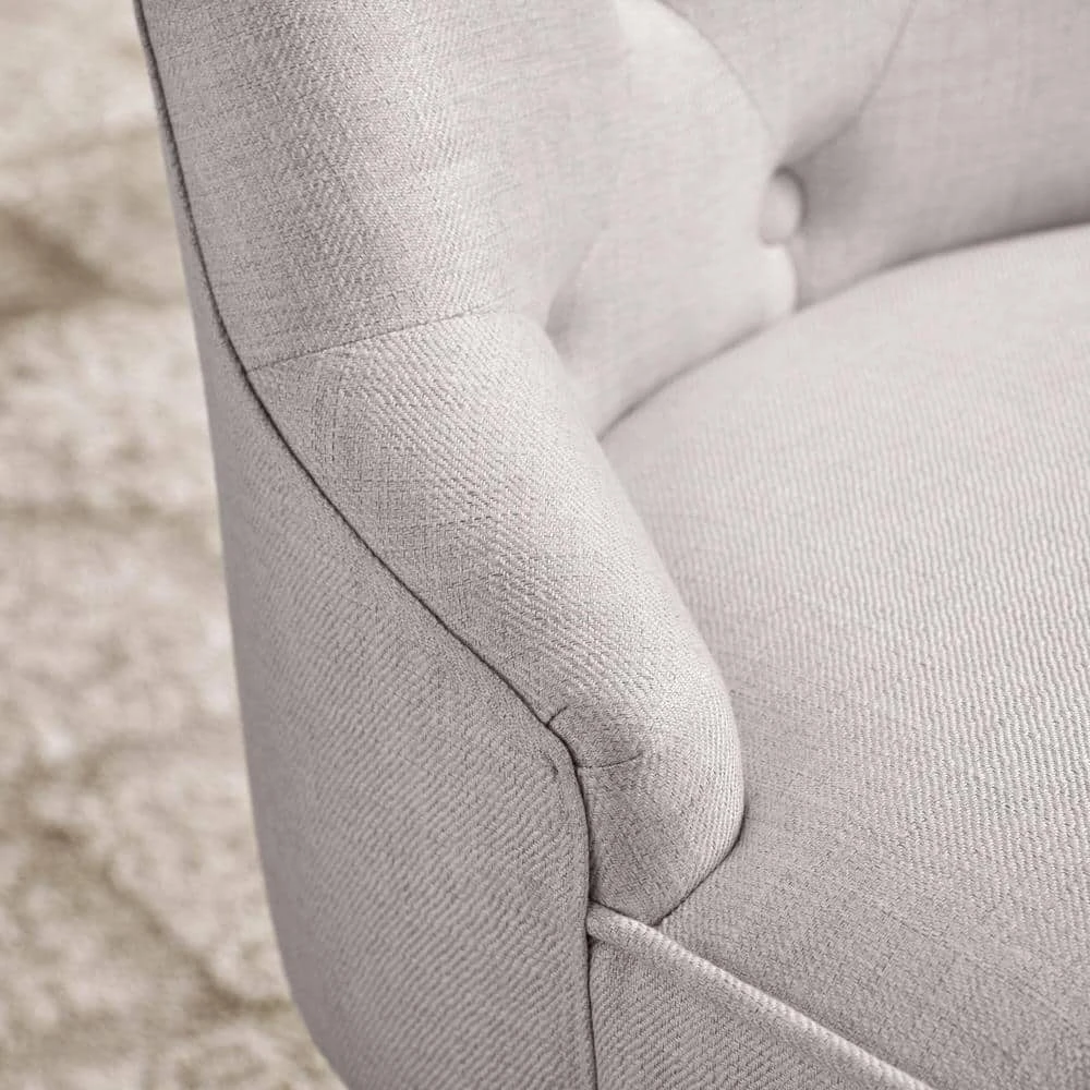 Home Decorators Collection Abbeyville Button-Tufted Upholstered Office Chair in Biscuit Beige with Adjustable Wood Base 5 Home Decorators Collection Abbeyville Button-Tufted Upholstered Office Chair in Biscuit Beige with Adjustable Wood Base - Image 3