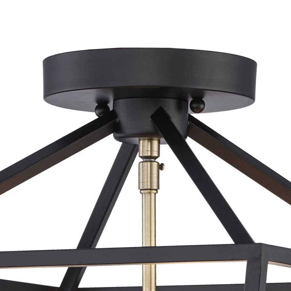 Home Decorators Collection Weyburn 16.5 in. 4-Light Black and Gold Lantern Farmhouse Semi-Flush Mount Kitchen Ceiling Light Fixture 12 Home Decorators Collection Weyburn 16.5 in. 4-Light Black and Gold Lantern Farmhouse Semi-Flush Mount Kitchen Ceiling Light Fixture - Image 10