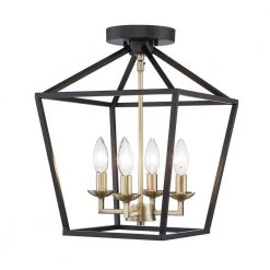 Home Decorators Collection Weyburn 16.5 in. 4-Light Black and Gold Lantern Farmhouse Semi-Flush Mount Kitchen Ceiling Light Fixture 19 Home Decorators Collection Weyburn 16.5 in. 4-Light Black and Gold Lantern Farmhouse Semi-Flush Mount Kitchen Ceiling Light Fixture -Flora Home Decorators Soldes black and gold home decorators collection flush mount lights c5596 bk gd c3 1000