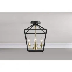 Home Decorators Collection Weyburn 16.5 in. 4-Light Black and Gold Lantern Farmhouse Semi-Flush Mount Kitchen Ceiling Light Fixture 14 Home Decorators Collection Weyburn 16.5 in. 4-Light Black and Gold Lantern Farmhouse Semi-Flush Mount Kitchen Ceiling Light Fixture -Flora Home Decorators Soldes black and gold home decorators collection flush mount lights c5596 bk gd e1 1000