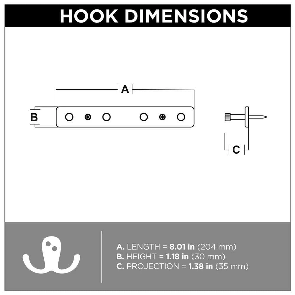 Home Decorators Collection 8 in. L Black and Nickel Metal Round Hook Key Rail 10 Home Decorators Collection 8 in. L Black and Nickel Metal Round Hook Key Rail - Image 8