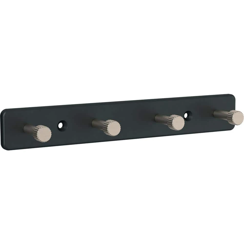 Home Decorators Collection 8 in. L Black and Nickel Metal Round Hook Key Rail 3 Home Decorators Collection 8 in. L Black and Nickel Metal Round Hook Key Rail