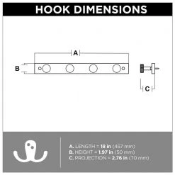 Home Decorators Collection 18 in. L Black and Nickel Industrial Round Knob Hook Rail -Flora Home Decorators Soldes black and nickel home decorators collection hooks r44446h bwn u 4f 1000