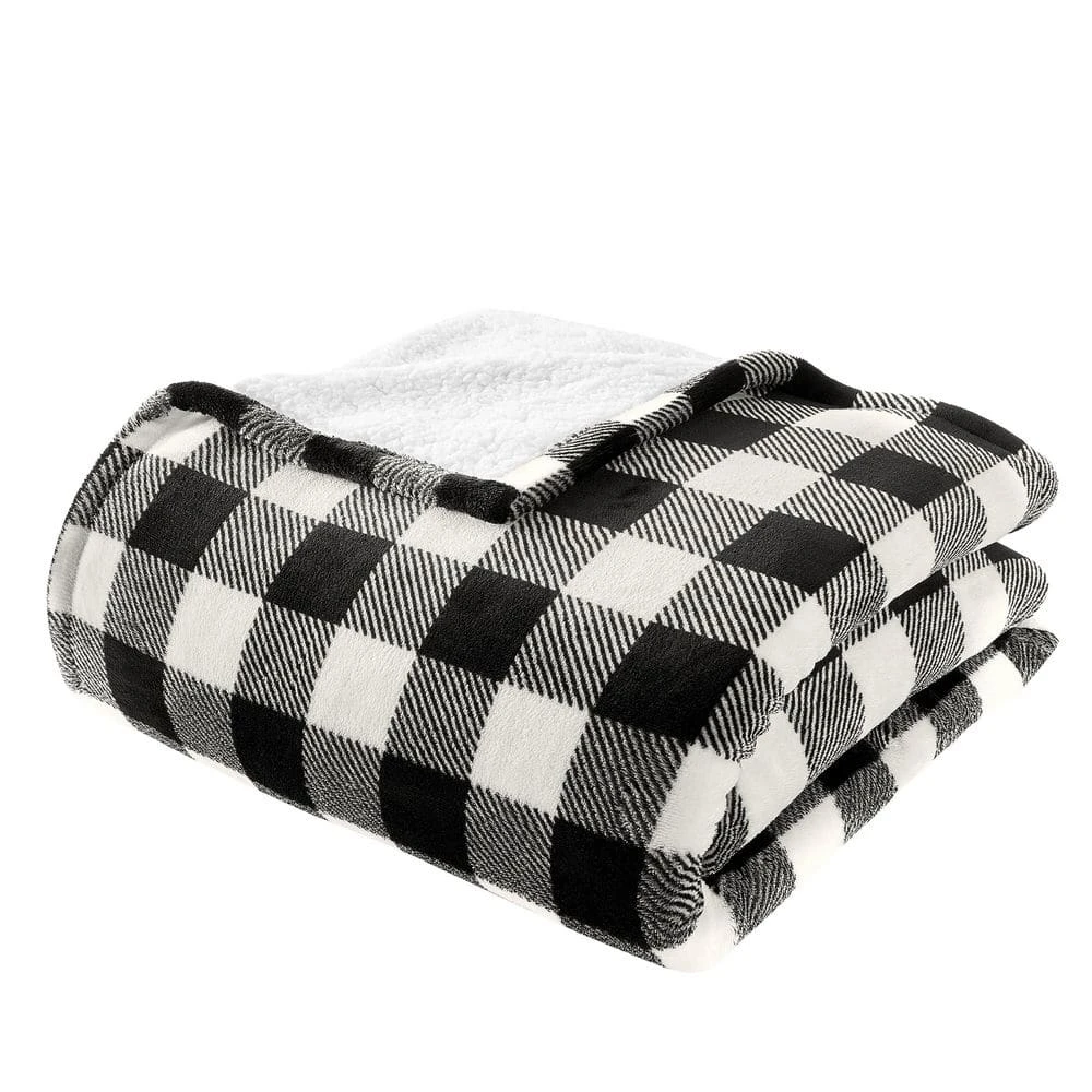 Home Decorators Collection Plush Black Buffalo Check Sherpa Throw Blanket 3 Home Decorators Collection Plush Black Buffalo Check Sherpa Throw Blanket