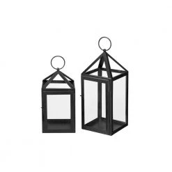 Home Decorators Collection Modern Black Metal Lantern Candle Holder - Hanging or Tabletop (Set of 2) -Flora Home Decorators Soldes black home decorators collection candle holders dc14 9465ab 77 1000