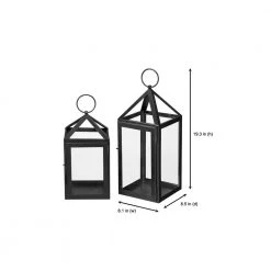 Home Decorators Collection Modern Black Metal Lantern Candle Holder - Hanging or Tabletop (Set of 2) -Flora Home Decorators Soldes black home decorators collection candle holders dc14 9465ab e1 1000