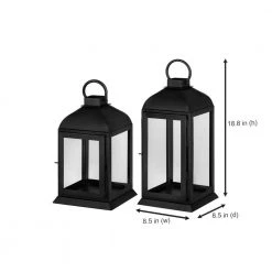 Home Decorators Collection Classic Black Metal Lantern Candle Holder - Hanging or Tabletop (Set of 2) -Flora Home Decorators Soldes black home decorators collection candle holders dc20 169340 40 1000