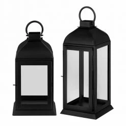 Home Decorators Collection Classic Black Metal Lantern Candle Holder - Hanging or Tabletop (Set of 2) -Flora Home Decorators Soldes black home decorators collection candle holders dc20 169340 66 1000