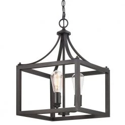 Home Decorators Collection Boswell Quarter 14 in. 3-Light Distressed Black Farmhouse Square Pendant Light -Flora Home Decorators Soldes black home decorators collection chandeliers 7948hdcdbdi 4f 1000