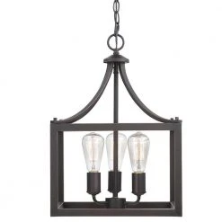 Home Decorators Collection Boswell Quarter 14 in. 3-Light Distressed Black Farmhouse Square Pendant Light -Flora Home Decorators Soldes black home decorators collection chandeliers 7948hdcdbdi 76 1000