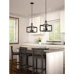 Home Decorators Collection Boswell Quarter 14 in. 3-Light Distressed Black Farmhouse Square Pendant Light -Flora Home Decorators Soldes black home decorators collection chandeliers 7948hdcdbdi c3 1000